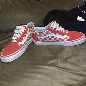 Red checkered Vans